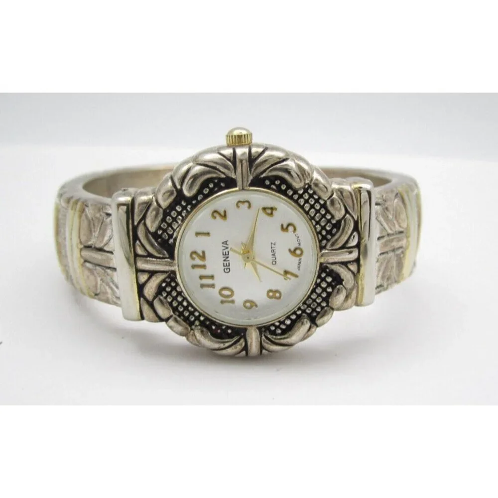 Women Geneva Quartz WR Analog 29mm Round Bangle Watch (H641) 